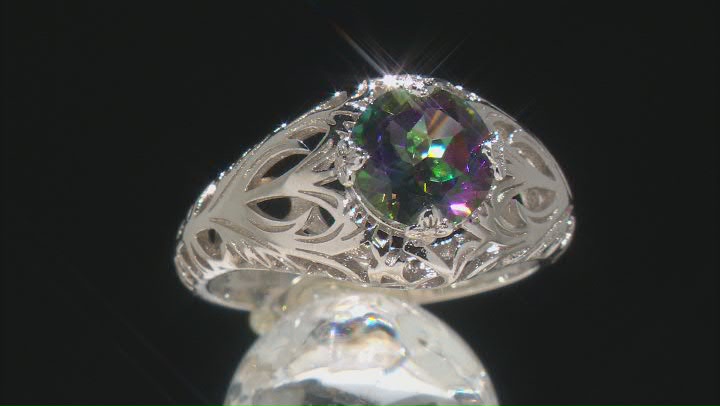 Mystic Fire® Green Topaz Rhodium Over Sterling Silver Solitaire Ring 2.00ct Video Thumbnail