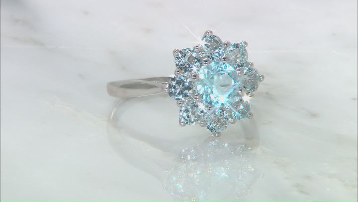 Sky Blue Topaz Rhodium Over Sterling Silver Ring 2.42ctw Video Thumbnail