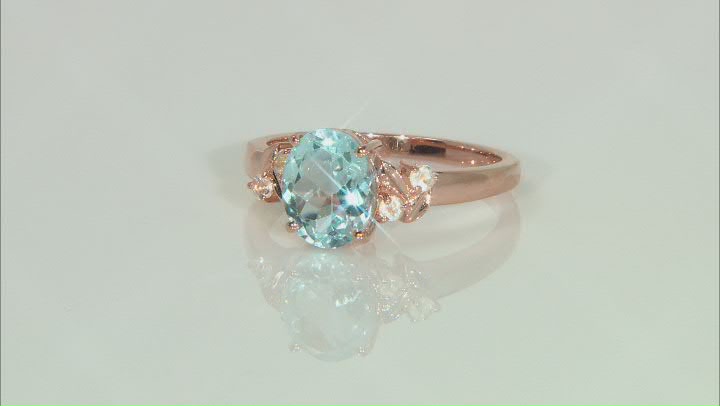 Blue Topaz 18K Rose Gold Over Sterling Silver Ring 2.69ct Video Thumbnail