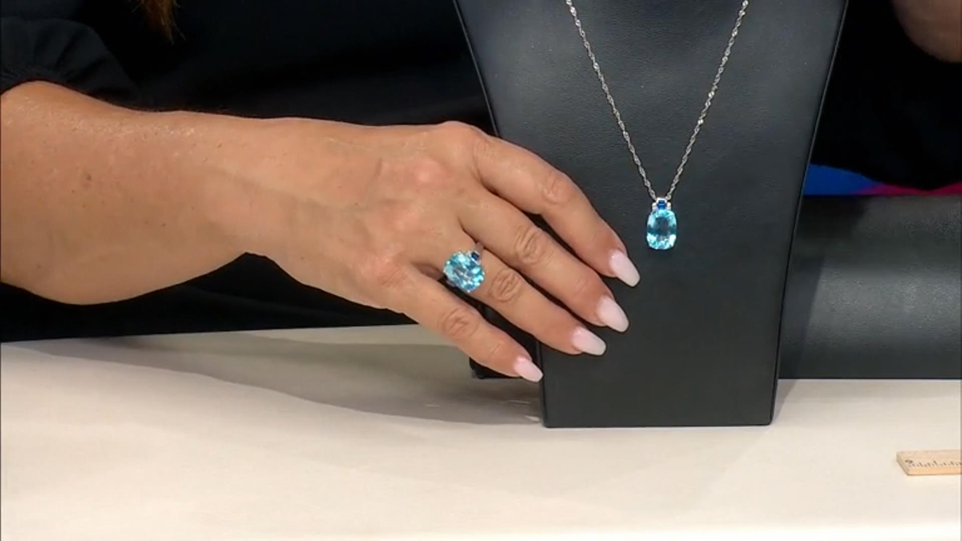 Sky Blue Topaz, Lab Blue Spinel & Lab White Sapphire Rhodium Over Sterling Silver Ring 10.75ctw Video Thumbnail