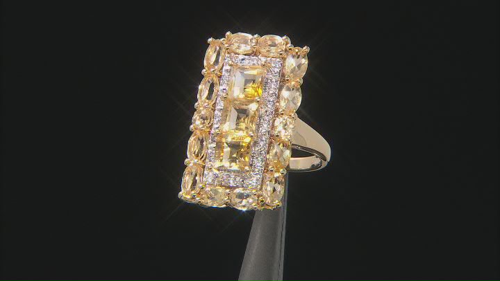 Yellow Citrine 18k Yellow Gold Over Sterling Silver Ring 3.95ctw Video Thumbnail