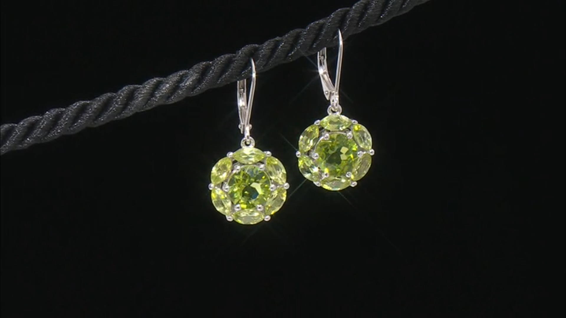 Green Peridot Rhodium Over Sterling Silver Earrings. 3.05ctw Video Thumbnail