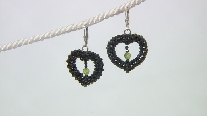 Black Spinel Rhodium Over Sterling Silver Earrings. 2.5ctw Video Thumbnail