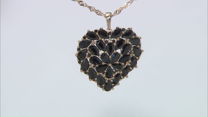 Black Spinel 18K Yellow Gold Over Sterling Silver Pendant with Chain. 4.77ctw Video Thumbnail