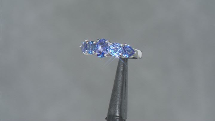 Blue Tanzanite Rhodium Over Sterling Silver Ring 2.48ctw Video Thumbnail