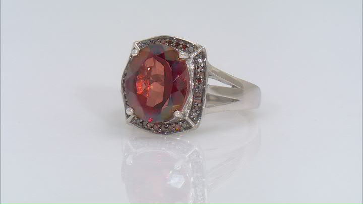 Red Labradorite Rhodium Over Sterling Silver Ring 3.59ctw Video Thumbnail
