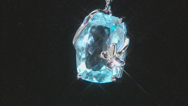 Sky Blue Glacier Topaz Rhodium Over Sterling Silver Pendant With Chain 6.50ct Video Thumbnail