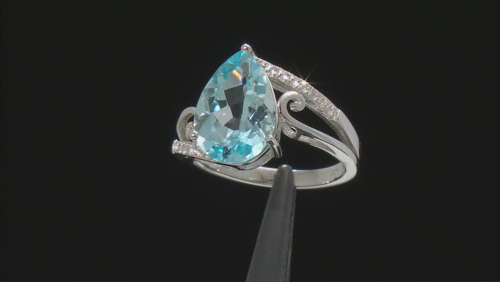 Blue Glacier Topaz Rhodium Over Sterling Silver Ring 4.83ctw Video Thumbnail