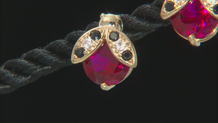 Red Lab Created Ruby 18k Yellow Gold Over Sterling Silver Ladybugs Earrings 4.65ctw Video Thumbnail