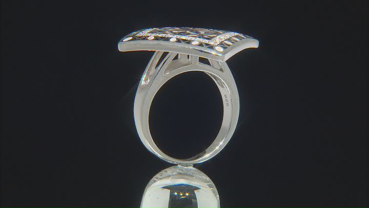 White Mother of Pearl Rhodium Over Sterling Silver Ring 0.26ctw Video Thumbnail