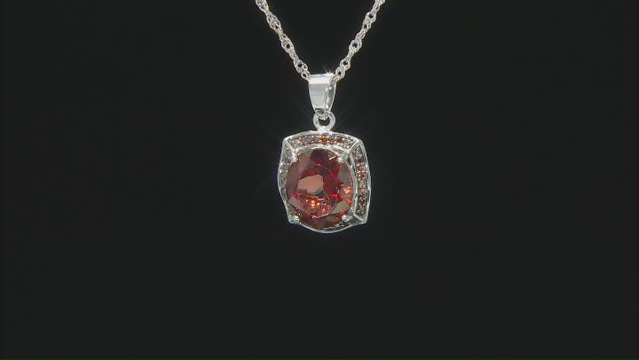 Red Labradorite Rhodium Over Sterling Silver Pendant With Chain 3.59ctw Video Thumbnail