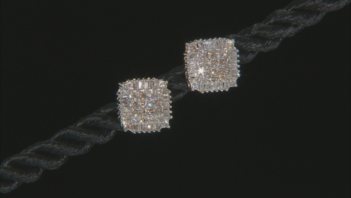 White Diamond 10k Yellow Gold Stud Earrings .50ctw Video Thumbnail