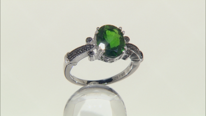 Green Russian Chrome Diopside Sterling Silver Ring 2.67ctw. Video Thumbnail
