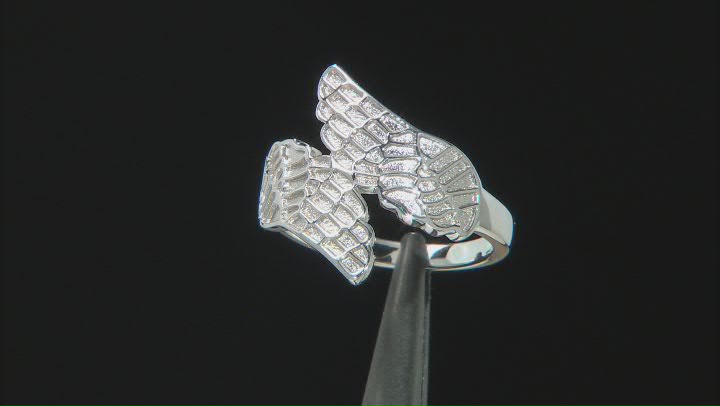 Rhodium Over Sterling Silver Wing Ring Video Thumbnail