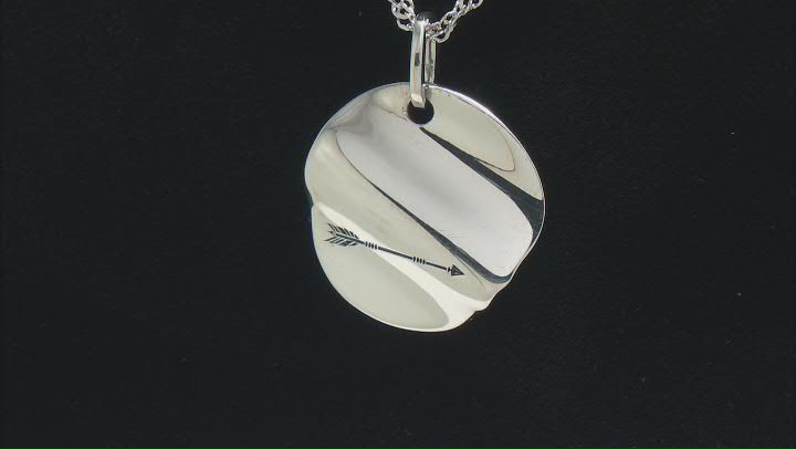 Rhodium Over Sterling Silver "Warrior" Pendant With Chain Video Thumbnail