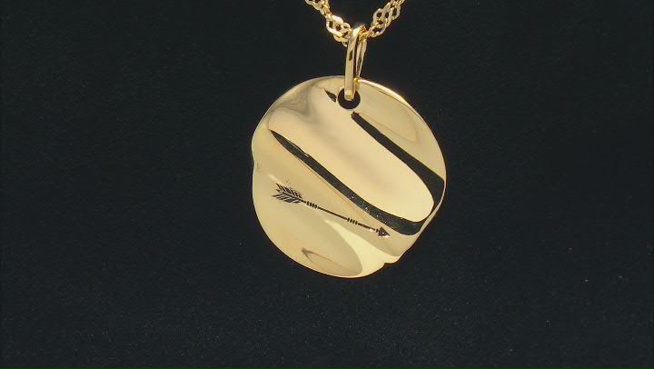 18K Yellow Gold Over Sterling Silver "Warrior" Pendant With Chain Video Thumbnail