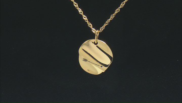18K Yellow Gold Over Sterling Silver "Warrior" Pendant With Chain Video Thumbnail