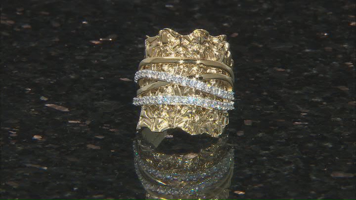 White Cubic Zirconia 18K Yellow Gold Over Silver  Ring 1.30ctw Video Thumbnail