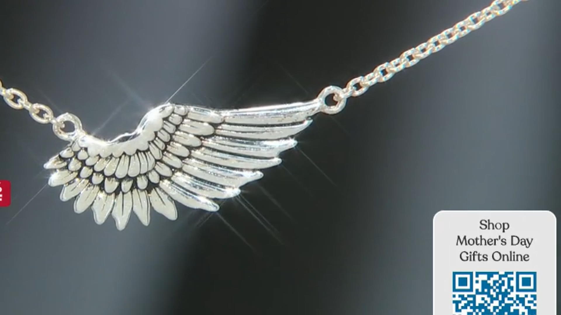 Rhodium Over Sterling Silver "Angel Wing" Necklace Video Thumbnail