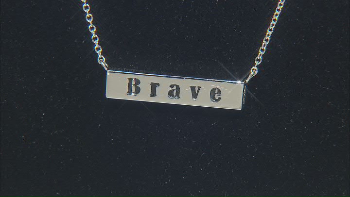 White Cubic Zirconia Rhodium Over Sterling Silver "Brave" Necklace 0.27ctw Video Thumbnail