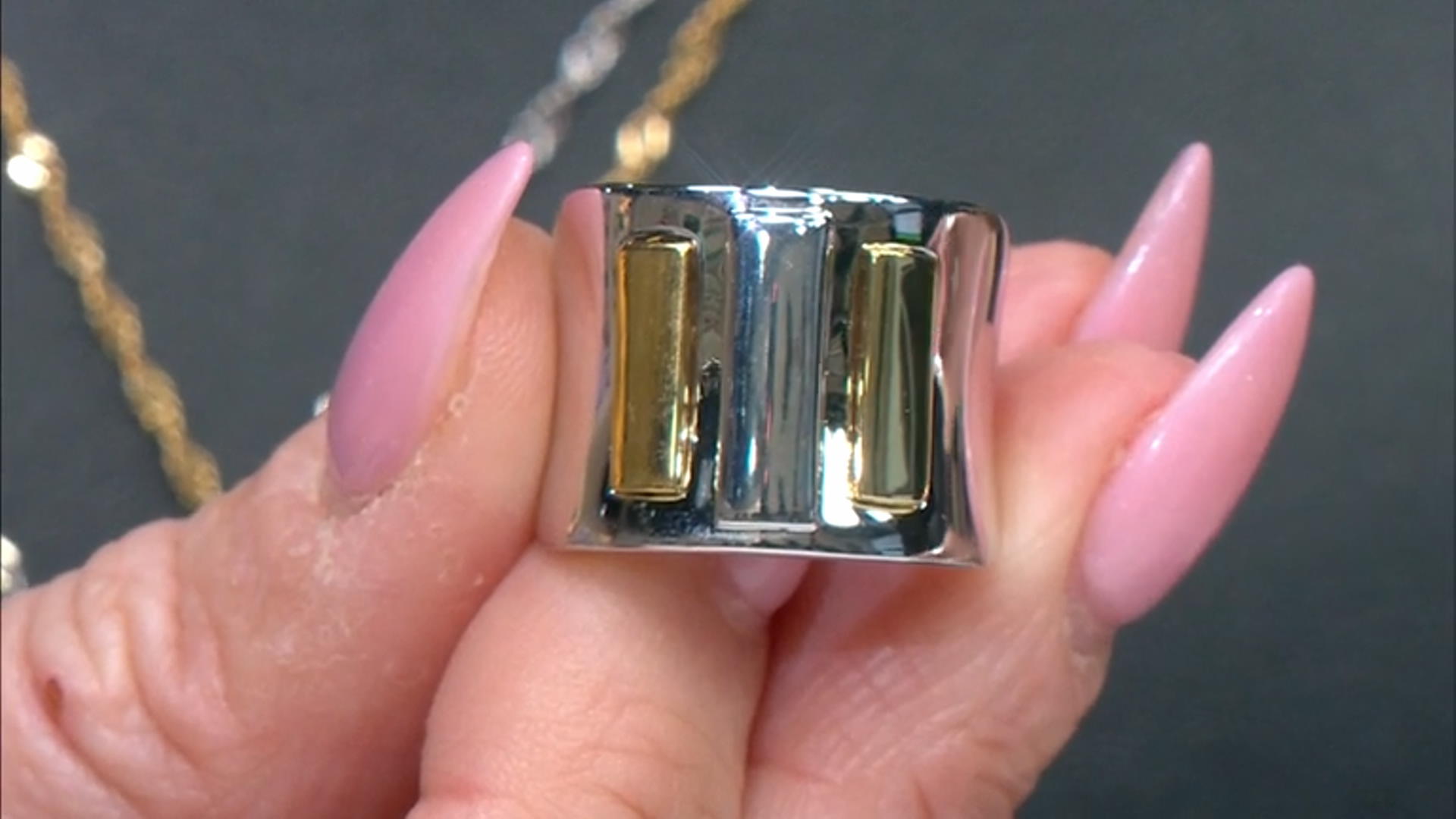 Rhodium And 18k Yellow Gold Over Sterling Silver Ring Video Thumbnail