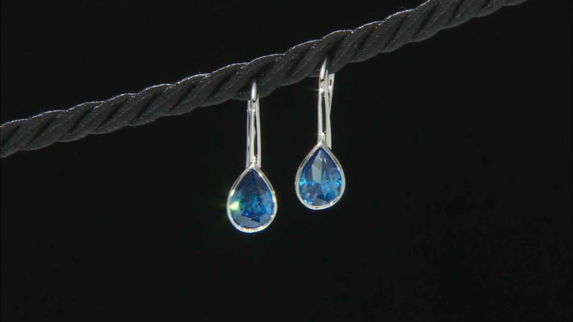 Blue Cubic Zirconia Rhodium Over Sterling Silver Earrings 5.98ctw Video Thumbnail