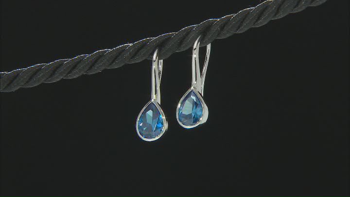 Blue Cubic Zirconia Rhodium Over Sterling Silver Earrings 5.98ctw Video Thumbnail