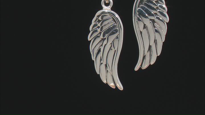 Rhodium Over Sterling Silver Angel Wing Earrings Video Thumbnail
