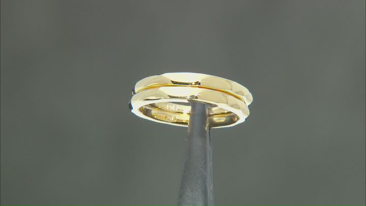 18k Yellow Gold Over Bronze Rings Set of 3 Video Thumbnail
