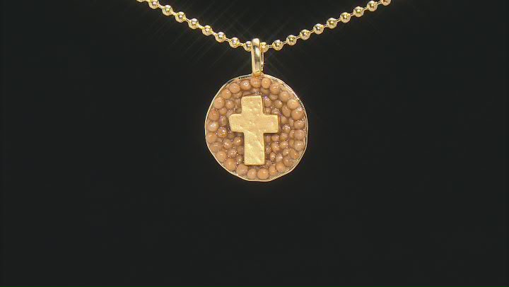 18k Yellow Gold Over Bronze Mustard Seed Anniversary Pendant With Chain Video Thumbnail