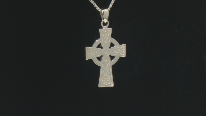 Sterling Silver Celtic Cross Pendant with 18 Inch Chain