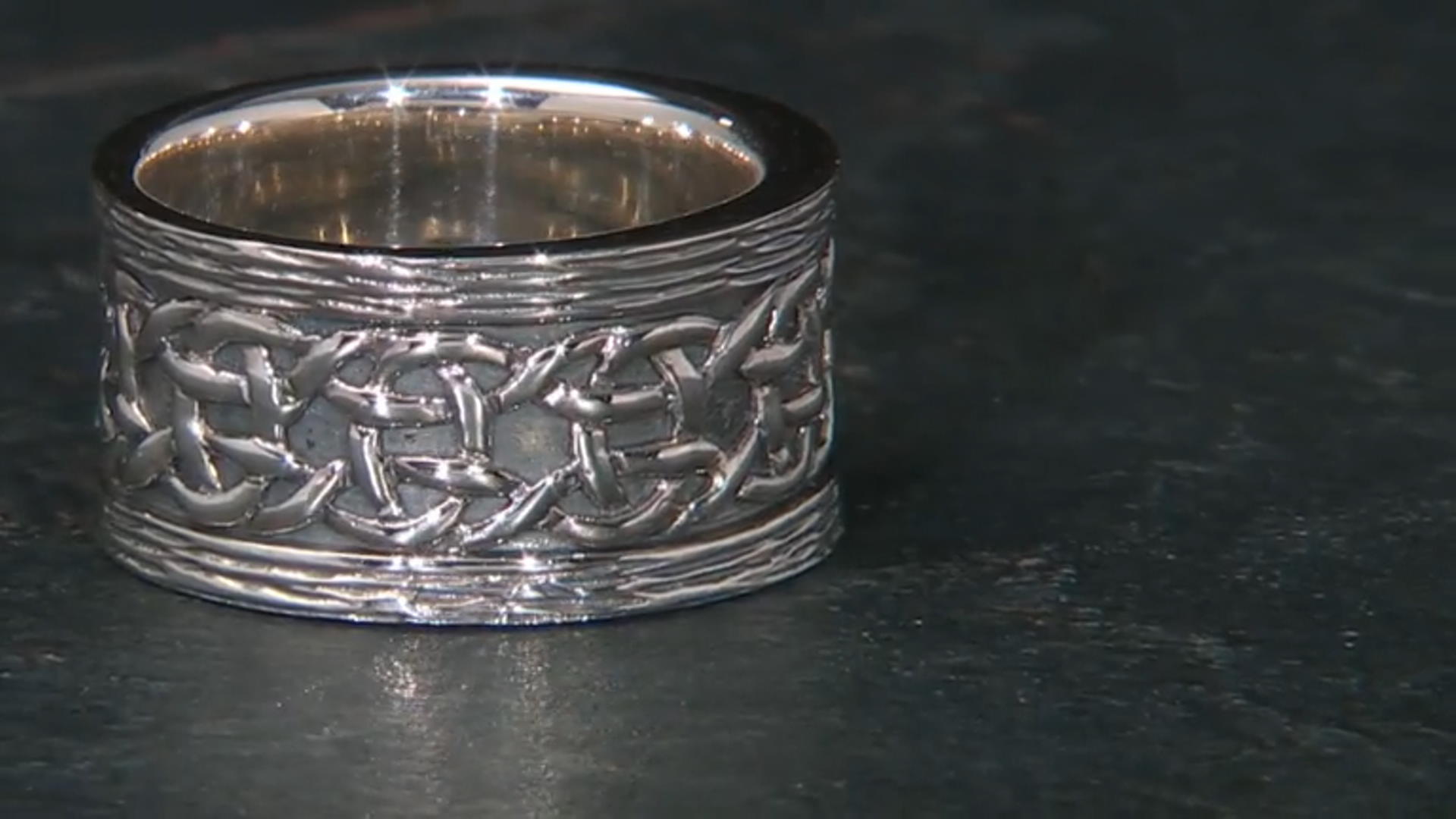 Sterling Silver Oxidized Ring with Bark Texture