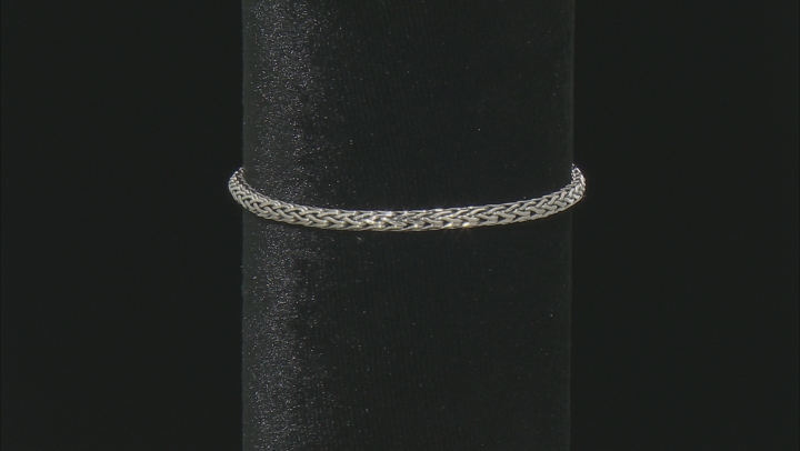 Sterling Silver 3.30MM Oxidized  Dragon Weave Bracelet