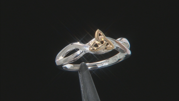 Keith Jack™ Sterling Silver and 10K Yellow Gold Trinity Knot Ring Video Thumbnail