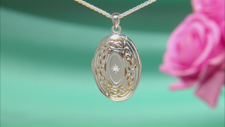 Keith Jack™ Sterling Silver & 22k Yellow Gold Over Silver Eternity Knot Diamond Accent Locket Video Thumbnail