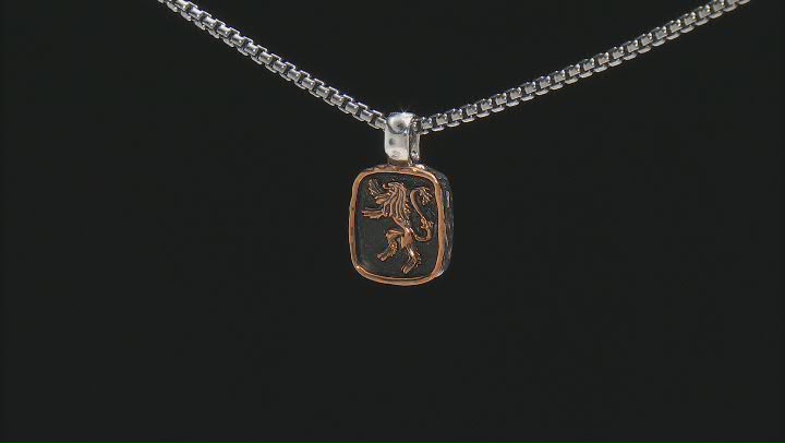 Keith Jack™ Oxidized Sterling Silver And Bronze Lion Rampant Pendant Video Thumbnail