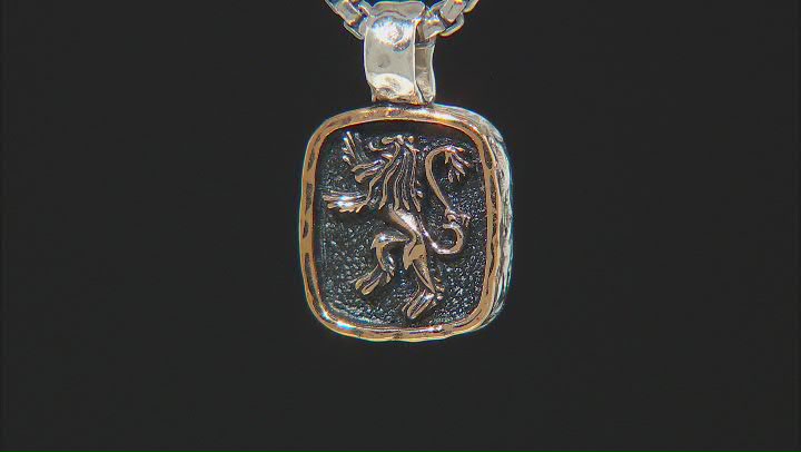 Keith Jack™ Oxidized Sterling Silver And Bronze Lion Rampant Pendant Video Thumbnail