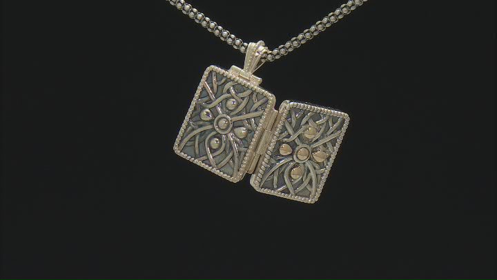 Keith Jack™ Sterling Silver & 10k & 22k Yellow Gold Over Sterling Oxidized Reversible Locket Video Thumbnail