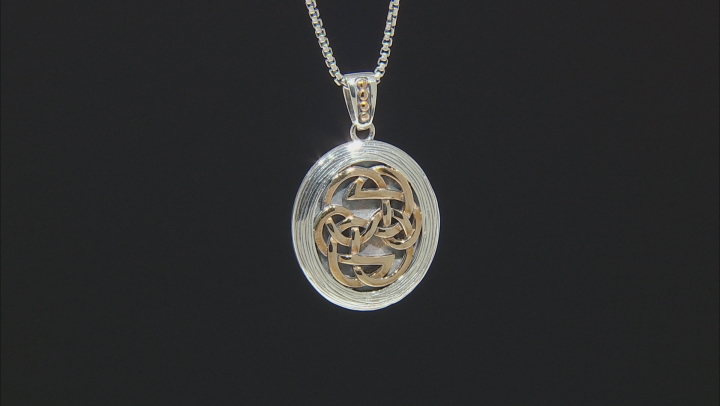 Keith Jack™ Sterling Silver Oxidized & Bronze Path Of Life Reversible Pendant Video Thumbnail