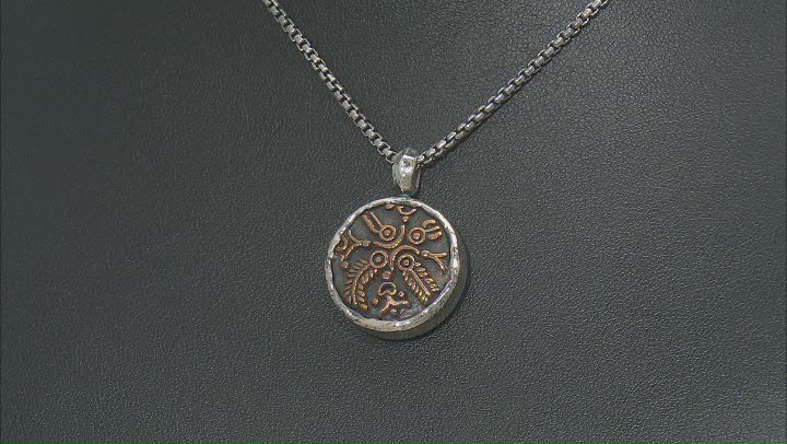 Keith Jack™ Sterling Silver Oxidized & Bronze Reversible Coin Pendant Video Thumbnail