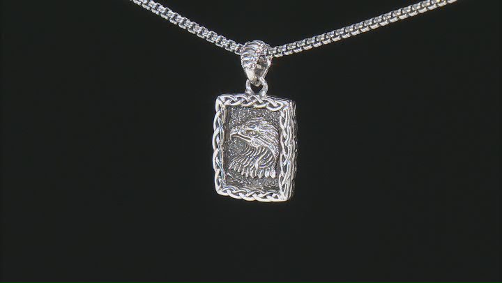Keith Jack™ Sterling Silver Oxidized Eagle Pendant (Power And Independence) Video Thumbnail