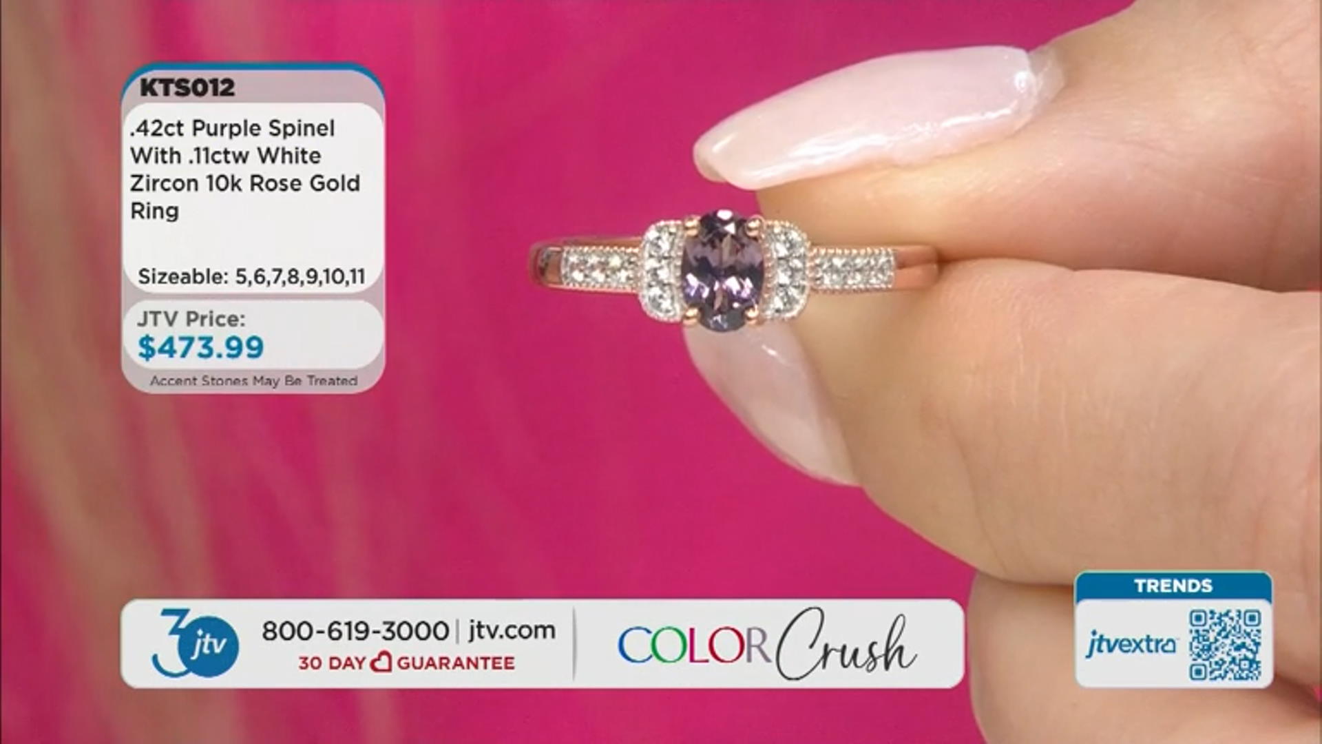 Purple Spinel With White Zircon 10k Rose Gold Ring 0.53ctw Video Thumbnail