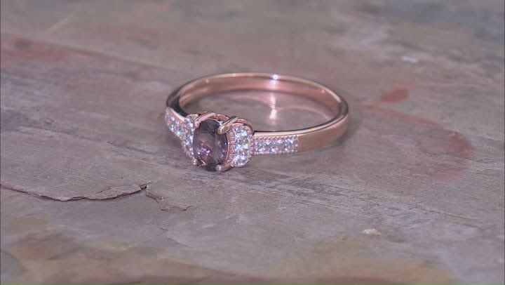 Purple Spinel With White Zircon 10k Rose Gold Ring 0.53ctw Video Thumbnail