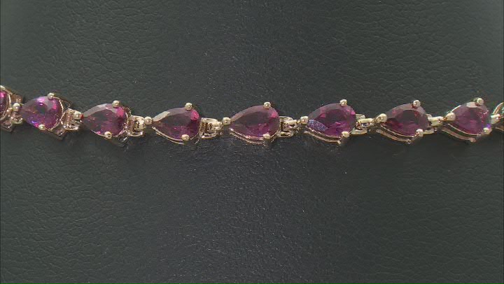 Grape Color Garnet 10k Yellow Gold Bracelet 6.04ctw Video Thumbnail