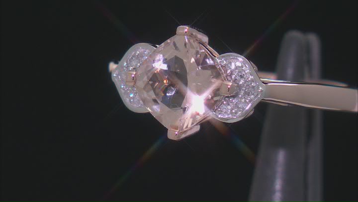 Morganite With White Diamond 10k Rose Gold Ring 1.29ctw Video Thumbnail