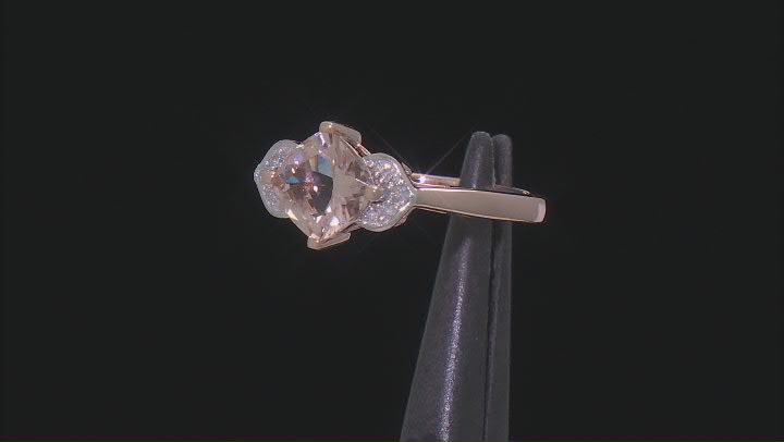 Morganite With White Diamond 10k Rose Gold Ring 1.29ctw Video Thumbnail