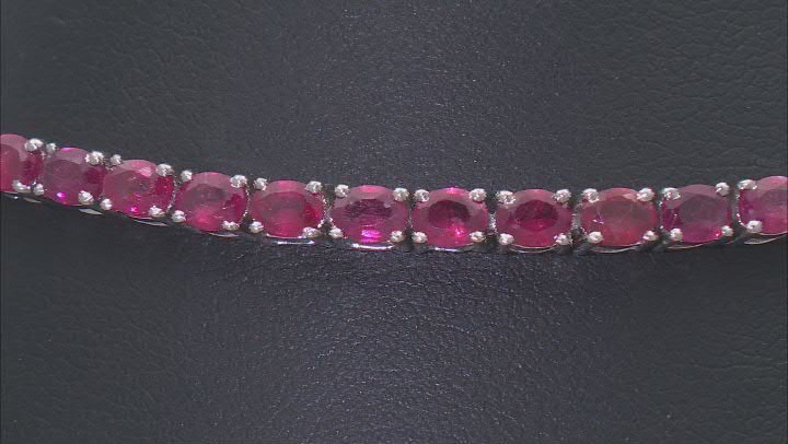 Red Mahaleo® Ruby Platinum Over Sterling Silver Tennis Bracelet 10.10ctw Video Thumbnail