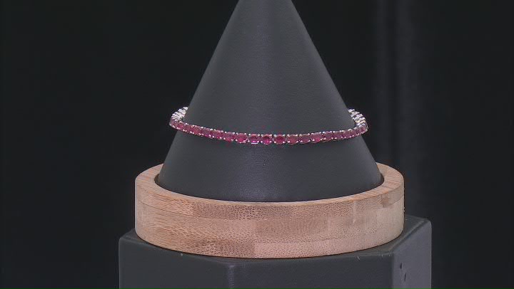 Red Mahaleo® Ruby Platinum Over Sterling Silver Tennis Bracelet 10.10ctw Video Thumbnail