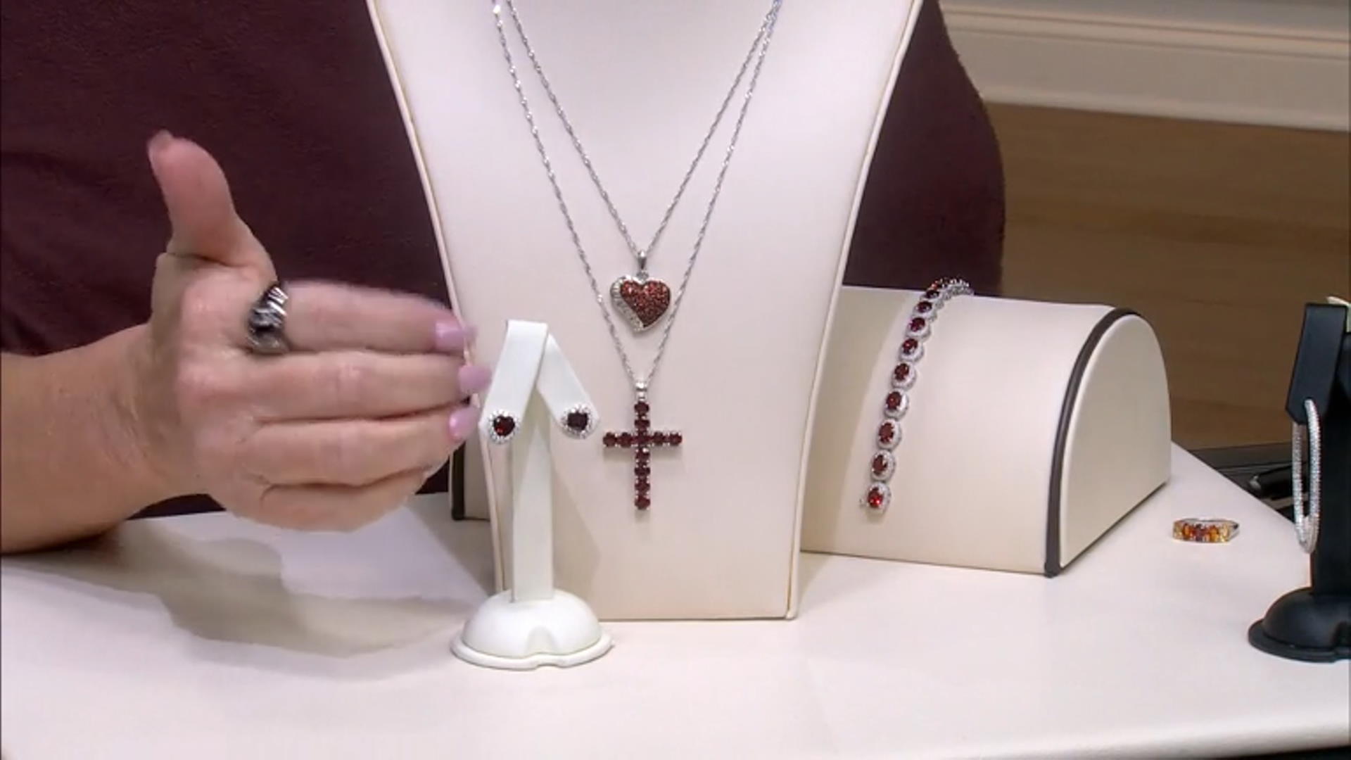 Red Garnet Rhodium Over Sterling Silver Stud Earrings 2.52ctw Video Thumbnail