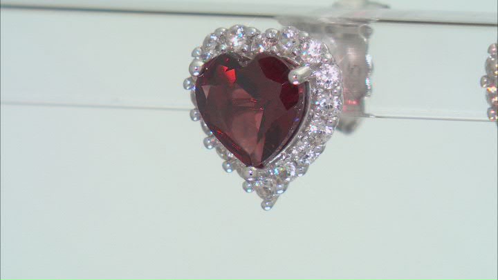 Red Garnet Rhodium Over Sterling Silver Stud Earrings 2.52ctw Video Thumbnail
